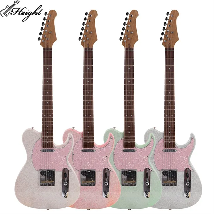 Elektrische Gitaar Custom Strat Professionele elektrische gitaar Glanzend met gouden glinsterende poederafwerking