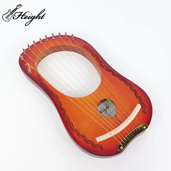 Engraved Lyre Harp 10 String